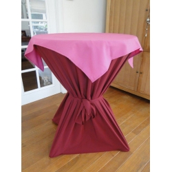 Statafel+Afrok Bordeaux/Rood+Roze Afdekkleedje (kompleet)