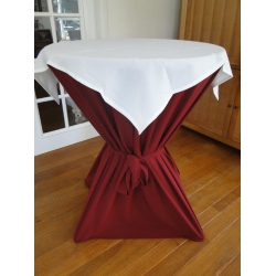 Statafel+Afrok Bordeaux/Rood+Afdek Wit (kompleet)