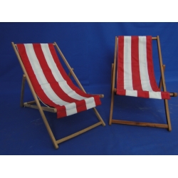 2x Strandstoel (Rood/Wit) 2x Strandstoel (Rood/Wit)
